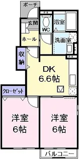 東京都あきる野市平沢【アパート】の間取り