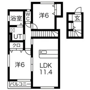 サンリッチC・D【2階】の間取り