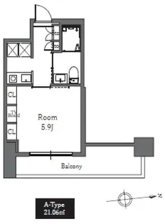 Totsu Residence Shiba【7階】の間取り