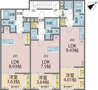カインドネス相模原小山【2階】の間取り