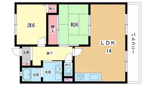 大阪府豊中市上新田4【マンション】の間取り