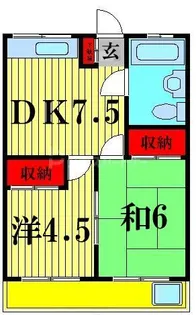 コーポ南柏【2階】の間取り