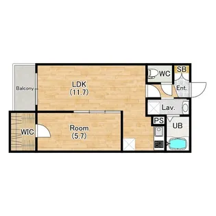 ジーメゾンあやめ池エルシアス【2階】の間取り