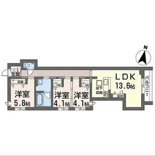 ガーデンクォーツ【1階】の間取り