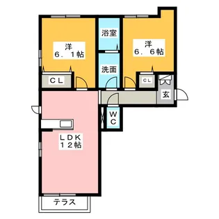 ソレアード星見ヶ丘【1階】の間取り