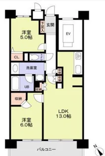 グランダジュール千葉みなと【2階】の間取り