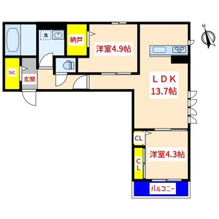 フォルトゥーナII【2階】の間取り