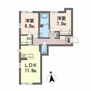 シュエットメゾン弐番館【1階】の間取り