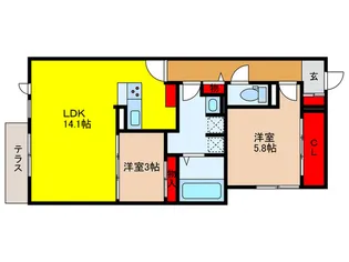 Clashist新森【1階】の間取り