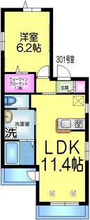 quatre カトル【3階】の間取り