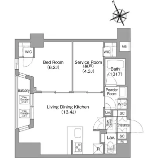 コンフォリア中葛西【4階】の間取り