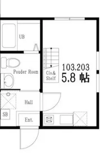 ハーミットクラブハウス弘明寺B棟【2階】の間取り