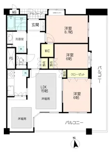 ロイヤルヴィーゼ貴船坂【4階】の間取り