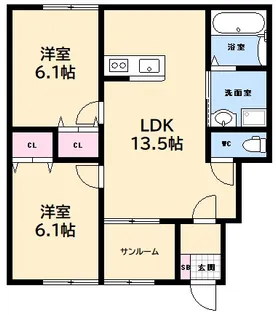 マリージョア【1階】の間取り