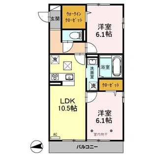 Le blanc II【1階】の間取り