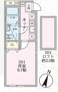 ブラウンロフト菊名【2階】の間取り