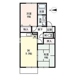 ハイツ水辺の里【1階】の間取り