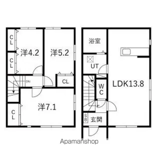 シェモア【1階】の間取り