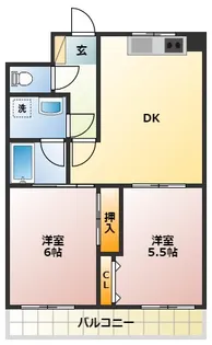 クリフ若木【1階】の間取り