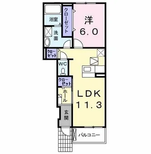 オークパレスI【1階】の間取り