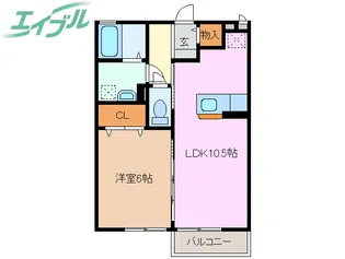 リビングタウン四日市芝田 B【2階】の間取り