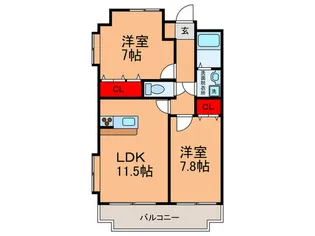 ラフィ-ル心音【6階】の間取り
