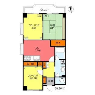 クレスト雪谷【1階】の間取り