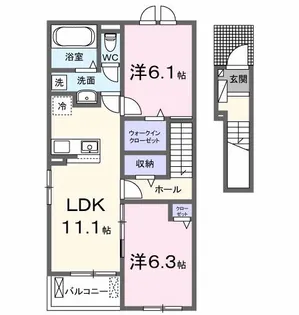 仮)古ケ崎2丁目アパートA【2階】の間取り