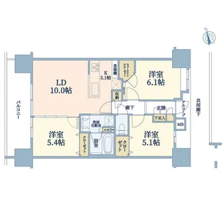 ルピアコート西葛西【8階】の間取り