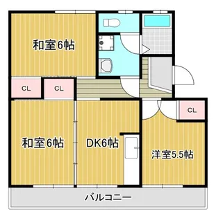 見能林ハイツ【2階】の間取り
