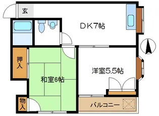 ハイツサンクレール【2階】の間取り
