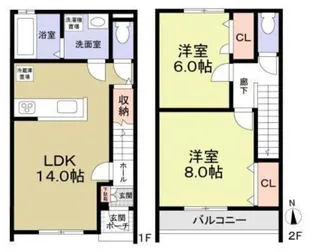 J Wing EastWest B【1階】の間取り