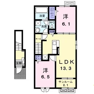 ラーゴム II【2階】の間取り
