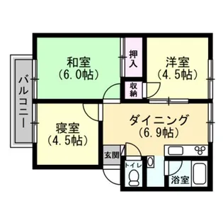 サンハイツ城星【2階】の間取り
