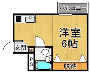 プチシャルマン西宮東【3階】の間取り