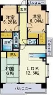 ボヌールふぢ【3階】の間取り