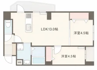 セントヒルズ西旭町【4階】の間取り