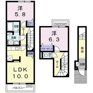 ショコラ オリーブ【2階】の間取り