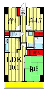 グレイスコート船橋【1階】の間取り