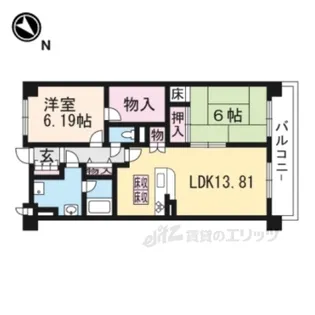 アウルコート大路【4階】の間取り