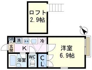 ライフガーデン西一之江V【2階】の間取り