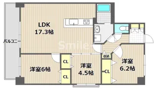 クレール今 WEST【4階】の間取り