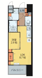 シェルグランデ広瀬橋【9階】の間取り
