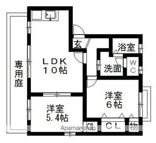 セゾン紺屋田【1階】の間取り