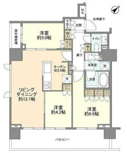 ウェリス六本木【12階】の間取り