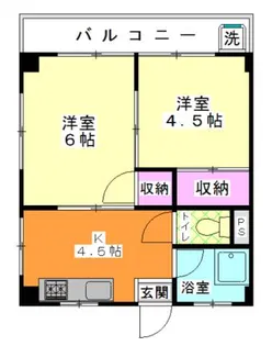 第一浅羽野ハイツ【2階】の間取り