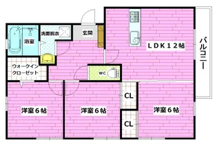 ヴィルヌーブ【2階】の間取り