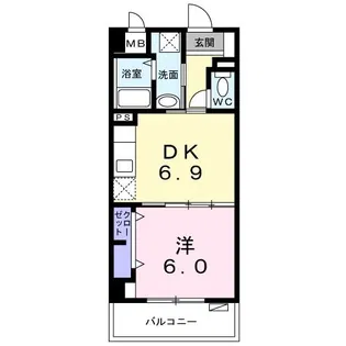ヤフソ ひまわり【6階】の間取り