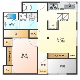 サウスウェイブ【1階】の間取り