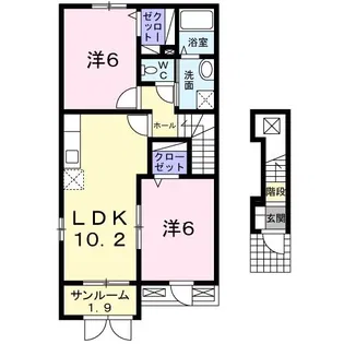 リ・アンI【2階】の間取り